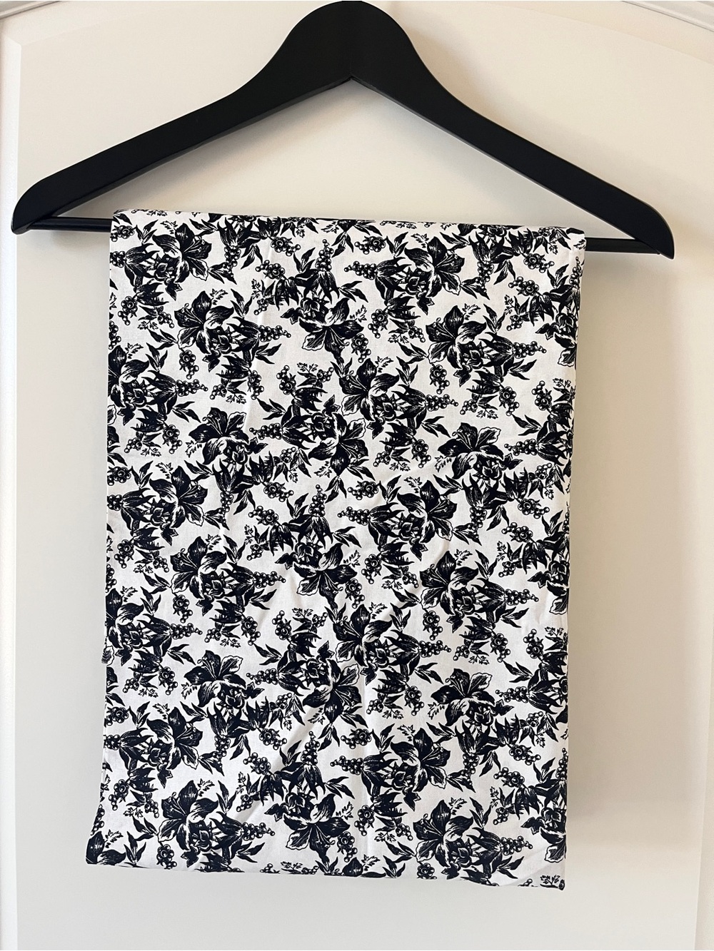 Vintage-Style Black & White Floral Fabric | 3.2 metres continuous | Timeless